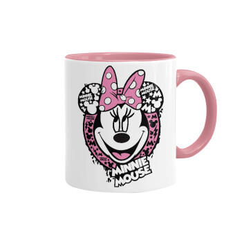 Minnie mouse, Mug colored pink, ceramic, 330ml