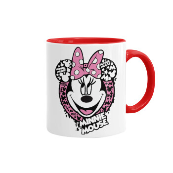 Minnie mouse, Mug colored red, ceramic, 330ml