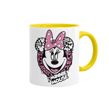 Minnie mouse, Mug colored yellow, ceramic, 330ml