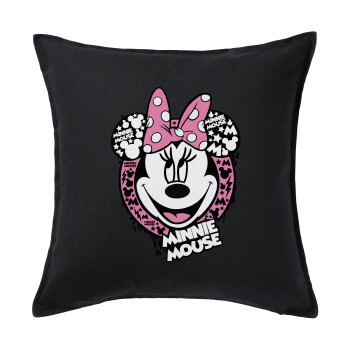 Minnie mouse, Sofa cushion black 50x50cm includes filling