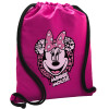 Backpack pouch GYMBAG Fuchsia, with pocket (40x48cm) & thick cords