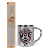 Easter Set, metallic thermal cup (300ml) & Easter aromatic flat candle (30cm) (GRAY)