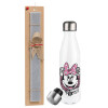 Easter candle, metallic white thermos bottle (500ml) & aromatic flat candle (30cm) (GRAY)