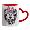 Mug heart red handle, ceramic, 330ml