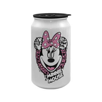 Minnie mouse, Κούπα ταξιδιού μεταλλική με καπάκι (tin-can) 500ml