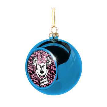 Minnie mouse, Blue Christmas tree ball ornament 8cm