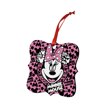 Minnie mouse, Christmas ornament polygon wooden 7.5cm