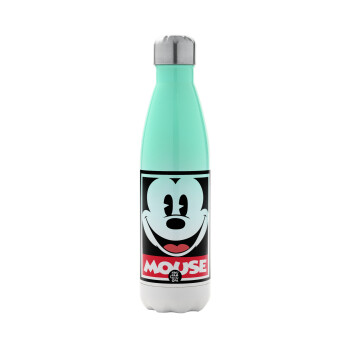 Mickey Mouse, Metal mug thermos Green/White (Stainless steel), double wall, 500ml