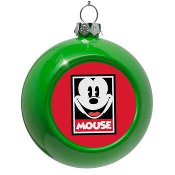 Mickey Mouse, Green Christmas tree ornament bauble 8cm