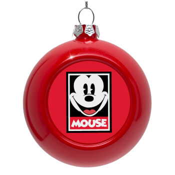 Mickey Mouse, Red Christmas tree ornament bauble 8cm