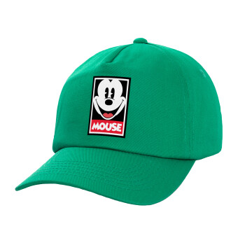 Mickey Mouse, Adult Baseball Cap, 100% Cotton, Green (COTTON, ADULT, UNISEX, ONE SIZE)