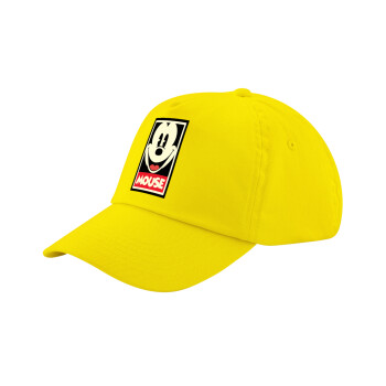 Mickey Mouse, Child's Baseball Cap, 100% Cotton Twill, Yellow (COTTON, CHILD, UNISEX, ONE SIZE)