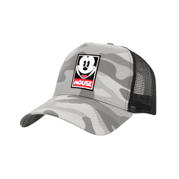 Mickey Mouse, Adult Structured Trucker Hat, with Mesh, (Camouflage) Army Camo (100% COTTON, ADULT, UNISEX, ONE SIZE)