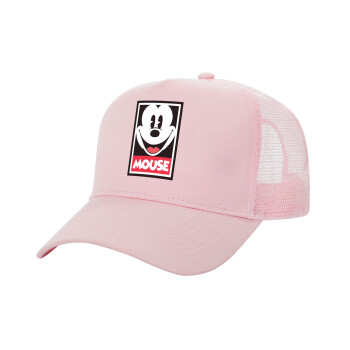 Mickey Mouse, Structured Trucker Children's Hat, with Mesh, PINK (100% COTTON, CHILDREN'S, UNISEX, ONE SIZE)