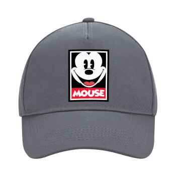 Mickey Mouse, Ultimate Adult Hat Grey, (100% COTTON DRILL, ADULT, UNISEX, ONE SIZE)