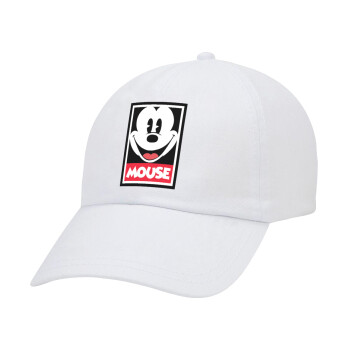 Mickey Mouse, Adult Baseball Cap White 5-panel (POLYESTER, ADULT, UNISEX, ONE SIZE)