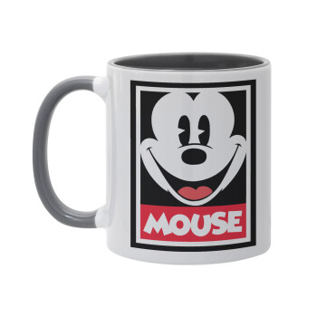 Mickey Mouse, Mug colored grey, ceramic, 330ml