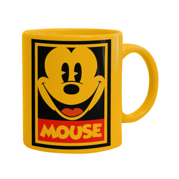 Mickey Mouse, Ceramic coffee mug yellow, 330ml (1pcs)