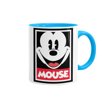 Mickey Mouse, Mug colored light blue, ceramic, 330ml