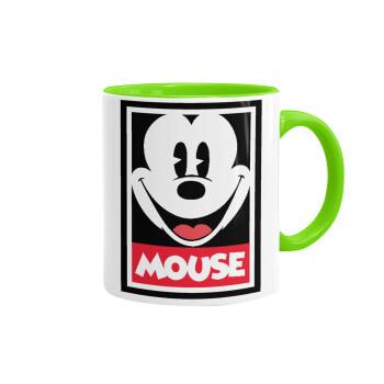 Mickey Mouse, Mug colored light green, ceramic, 330ml