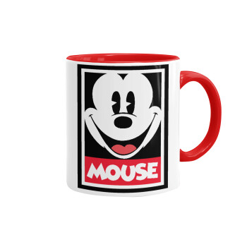 Mickey Mouse, Mug colored red, ceramic, 330ml