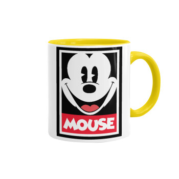 Mickey Mouse, Mug colored yellow, ceramic, 330ml