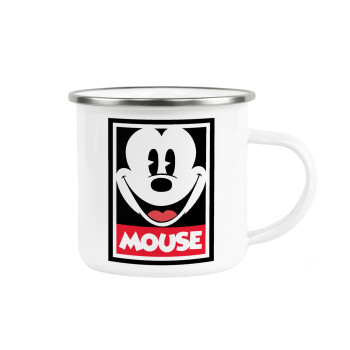 Mickey Mouse, Metallic enamel cup white 360ml