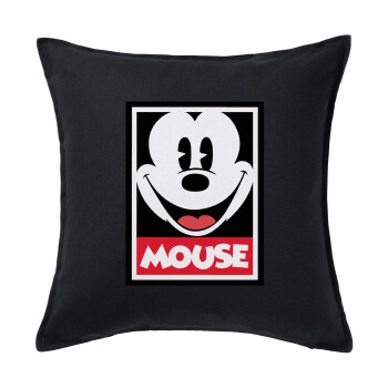 Mickey Mouse, Sofa cushion black 50x50cm includes filling