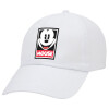 Adult Baseball Cap White 5-panel (POLYESTER, ADULT, UNISEX, ONE SIZE)