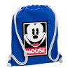 Backpack pouch GYMBAG Blue, with pocket (40x48cm) & thick cords