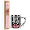 Easter Set, metallic thermal cup (300ml) & aromatic flat Easter candle (30cm) (PINK)