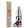 Easter Set, metallic stainless thermos flask (500ml) & scented flat Easter candle (30cm) (GRAY)