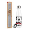 Easter candle, metallic white thermos bottle (500ml) & aromatic flat candle (30cm) (GRAY)