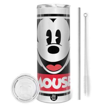 Mickey Mouse, Tumbler stainless steel 600ml, with metal straw & cleaning brush