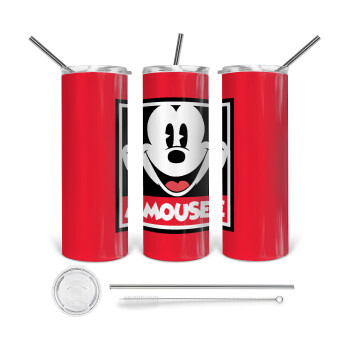 Mickey Mouse, Tumbler stainless steel 600ml, with metal straw & cleaning brush