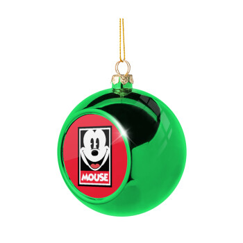 Mickey Mouse, Green Christmas tree ornament ball 8cm