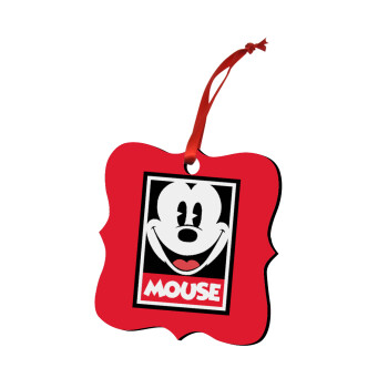 Mickey Mouse, Christmas ornament polygon wooden 7.5cm