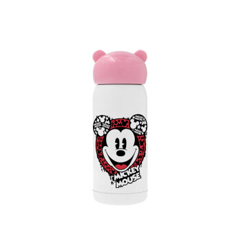 Mickey Mouse, Pink stainless steel thermal flask, 320ml