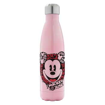 Mickey Mouse, Metal mug thermos Pink Iridiscent (Stainless steel), double wall, 500ml