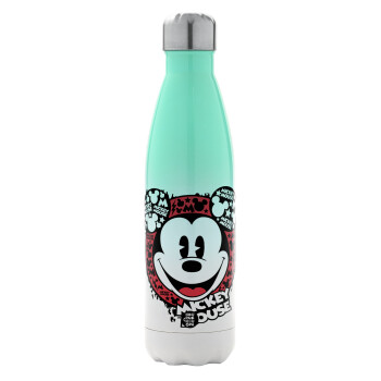 Mickey Mouse, Metal mug thermos Green/White (Stainless steel), double wall, 500ml