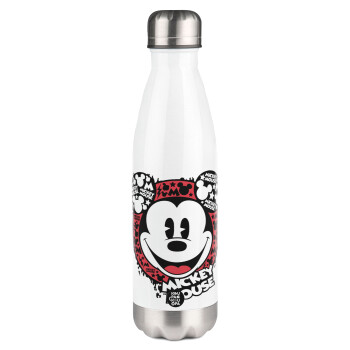 Mickey Mouse, Metal mug thermos White (Stainless steel), double wall, 500ml