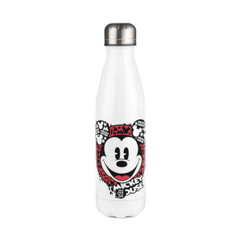 Mickey Mouse, Metal mug thermos White (Stainless steel), double wall, 500ml