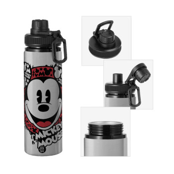 Mickey Mouse, Metallic water bottle with safety cap, 850ml aluminum