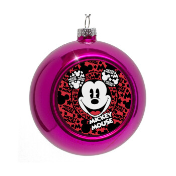 Mickey Mouse, Purple Christmas tree ornament bauble 8cm