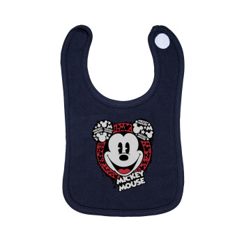 Mickey Mouse, Σαλιάρα με Σκρατς 100% Organic Cotton Μπλε (0-18 months)