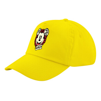 Mickey Mouse, Child's Baseball Cap, 100% Cotton Twill, Yellow (COTTON, CHILD, UNISEX, ONE SIZE)