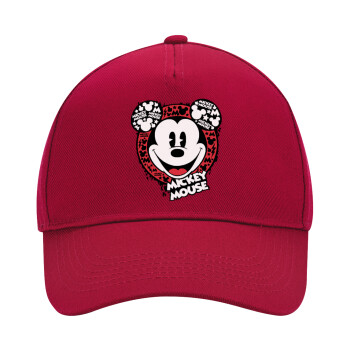 Mickey Mouse, Adult Ultimate Hat RED, (100% COTTON DRILL, ADULT, UNISEX, ONE SIZE)