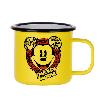 Mickey Mouse, Metallic enamel MATT Yellow cup 360ml