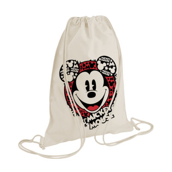 Mickey Mouse, Backpack bag GYMBAG natural (28x40cm)