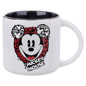 Mickey Mouse, Κούπα κεραμική 400ml Λευκή/Μαύρη